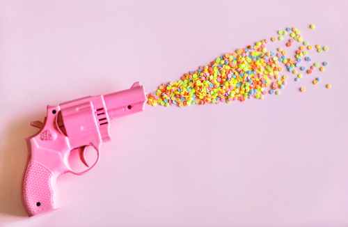 pink revolver gun